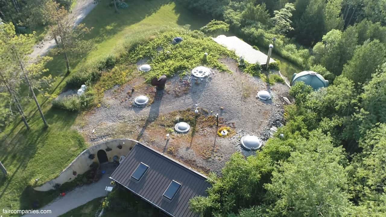 Underground dome house of the family who led geese to fly home