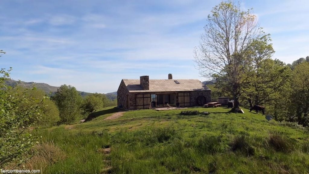 Ancient stone housebarn becomes couple's tranquil home-office