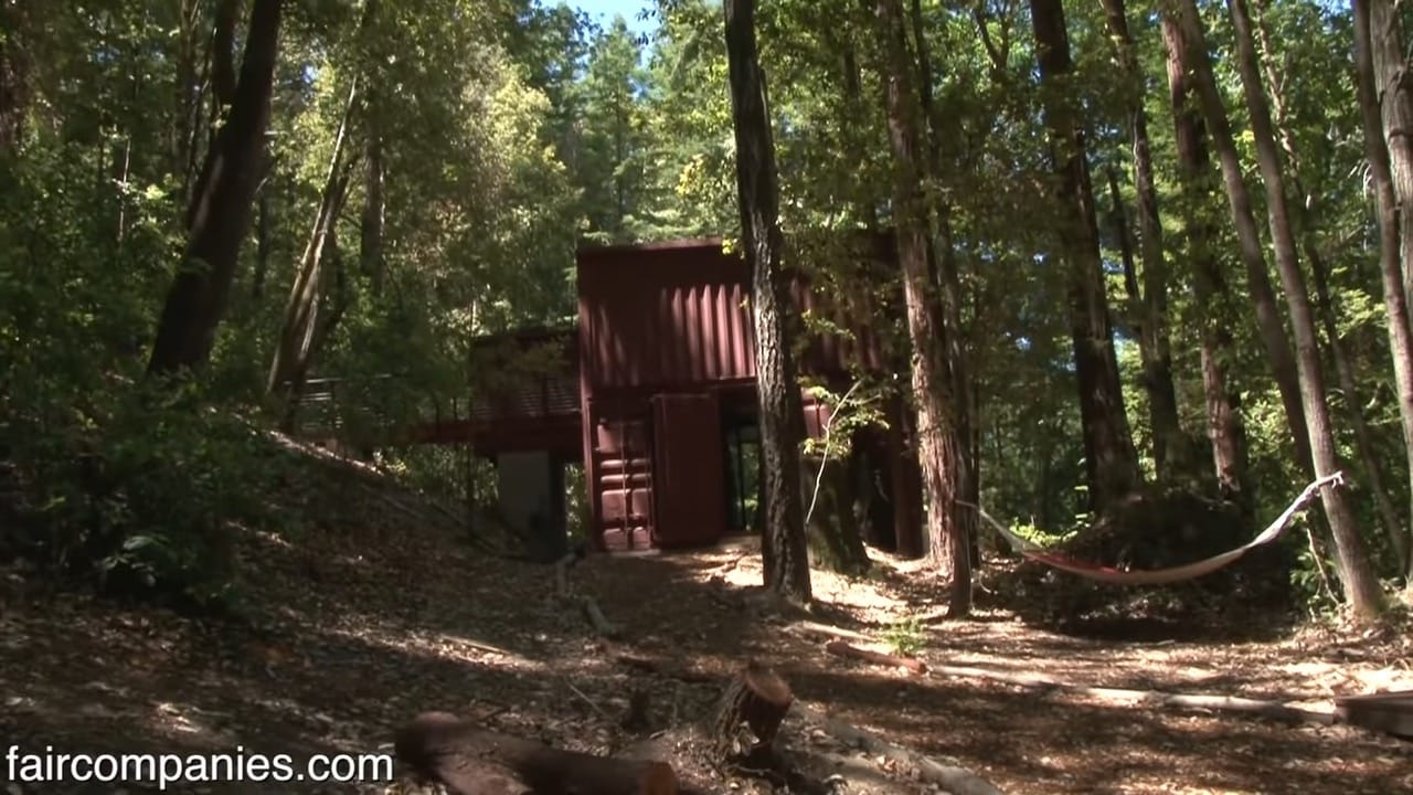 Shipping container family home: building blocks in Redwoods