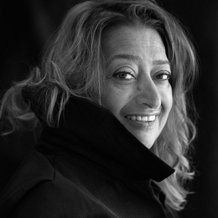 zaha hadid portrait black white architect irako british