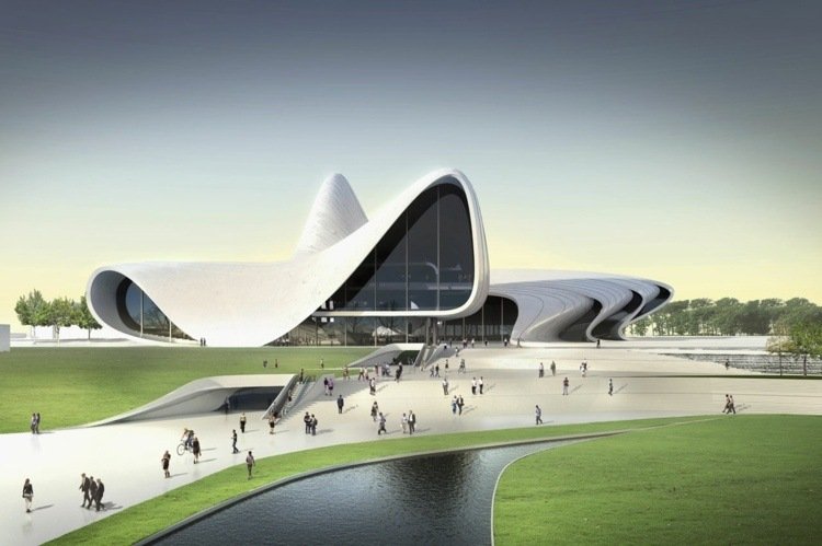 zaha hadid shopping mall innovative project curved lines broken shapes